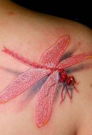 dragonfly Tattoo Pattern: Shoulder Color Tattoo Pattern