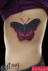 side talje sommerfugl tatoveringsmønster
