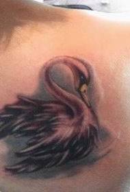Patrón de tatuaje de cisne: Color de hombro Patrón de tatuaje de cisne pequeño
