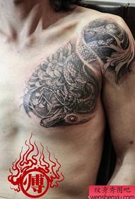 boys chest classic classic black and white snake tattoo pattern