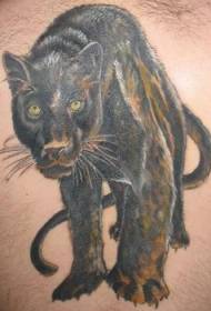 黑豹的对视纹身图案