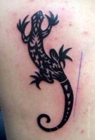black tribal lizard tattoo pattern