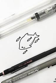 small fresh cartoon dolphin simple line tattoo pattern manuscript