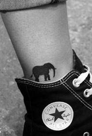 fashionable leg totem elephant tattoo pattern