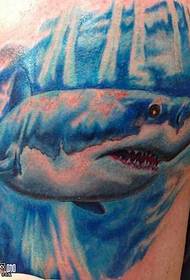 Leg shark tattoo pattern