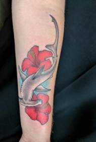 armi picciotti Pitture linii semprici fiori fiori è ritratti di tatuaggi di tiburili