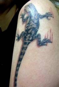 плечо реалистичные реалистичные цвета ящерицы татуировки