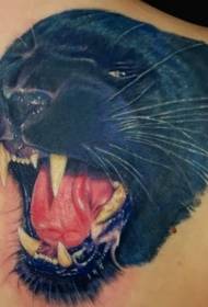 Nigrum realistica panthera caput Exemplum tattoo
