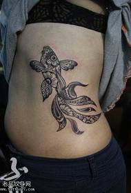 waist goldfish totem tattoo pattern