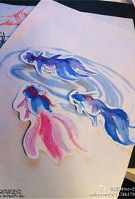 color ink goldfish tattoo manuscript picture