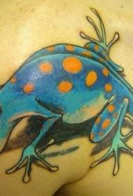 imagen de tatuaje de lagarto loco de dibujos animados de color de hombro