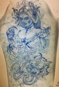 European school death girl wolf head dagger snake tattoo manuscript