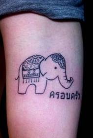 дзяўчына рука мілы слон татуіроўкі шаблон