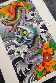 traditional snake peony flower tattoo tattoo manuscript