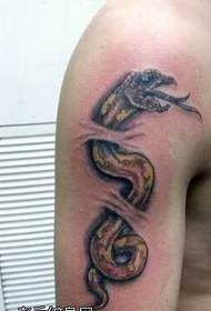 arm snake tear tattoo pattern