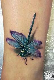 Model i tatuazhit awesome me bojëra uji dragonfly