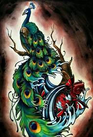 عکس قدردانی الگوی دستنوشته خال کوبی زیبا و طاووس