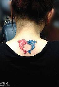 Back Dolphin Tattoo Pattern