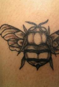 παχουλό μαύρο και άσπρο μοτίβο τατουάζ μελισσών