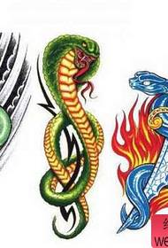 Fotó: Kígyó láng tetoválás képmintázat