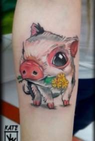 18 is suitable for the pig year of the pig tattoo pattern
