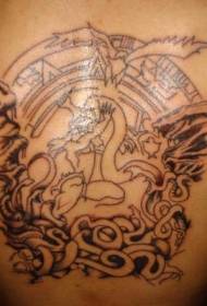 Azteekse slang oorlog tattoo patroon