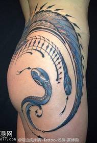 hip painted snake tattoo pattern