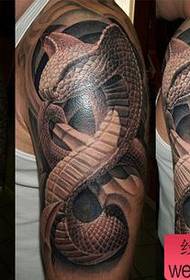arm 3D snake tattoo pattern
