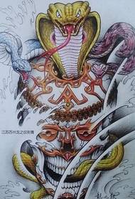 a traditional   蛇 snake tattoo manuscript pattern picture