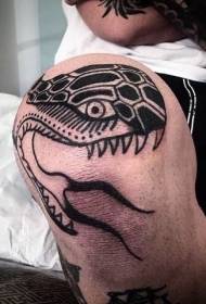koleno černý had tetování vzor