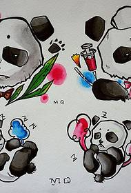 sorgligt sjöng panda tatuering manuskript bild
