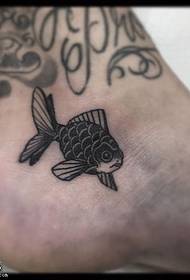 small goldfish tattoo pattern on the ankle