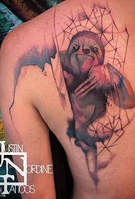 skulder blæk abe tatoveringsmønster