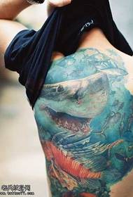 Back Man Shark Tattoo Pattern