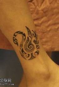 one leg Swan totem tattoo pattern