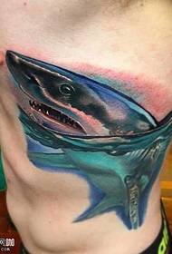 waist shark tattoo pattern