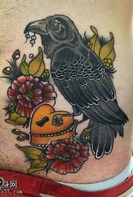 Pattern ng tattoo ng Abdomen Crow Tattoo