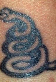 Black Thick Line Snake Tattoo Patroon