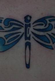 tribal totem blue dragonfly tattoo pattern