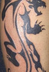 modello tatuaggio leopardo minimalista nero