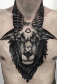 dark-style set of sheep head tattoo pictures