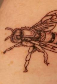 leg brown monochrome realistic bee tattoo pattern