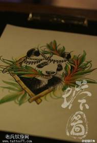 kolora personeco panda tatuaje manuskriptita figuro