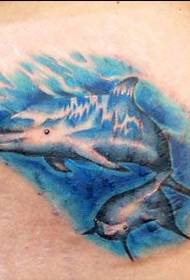 Professzionális tetoválás: Aranyos delfin tetoválás minta