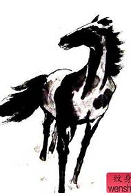 horse tattoo pattern: an imposing running horse tattoo picture