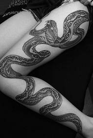 beauty leg popular very popular snake tattoo pattern