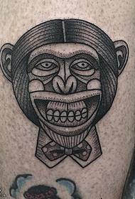 нога тетовирана мајмуна тетоважа узорак