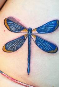 Blue and Yellow dragonflyTattoo Pattern