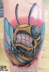 Bee Fighter Tattoo Pattern on the calf