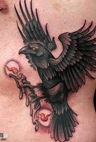 waist crow tattoo pattern